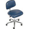 Global Industrial Clean Room Chair, Vinyl, Imperial Blue, Armless, Mid Back 695538BL